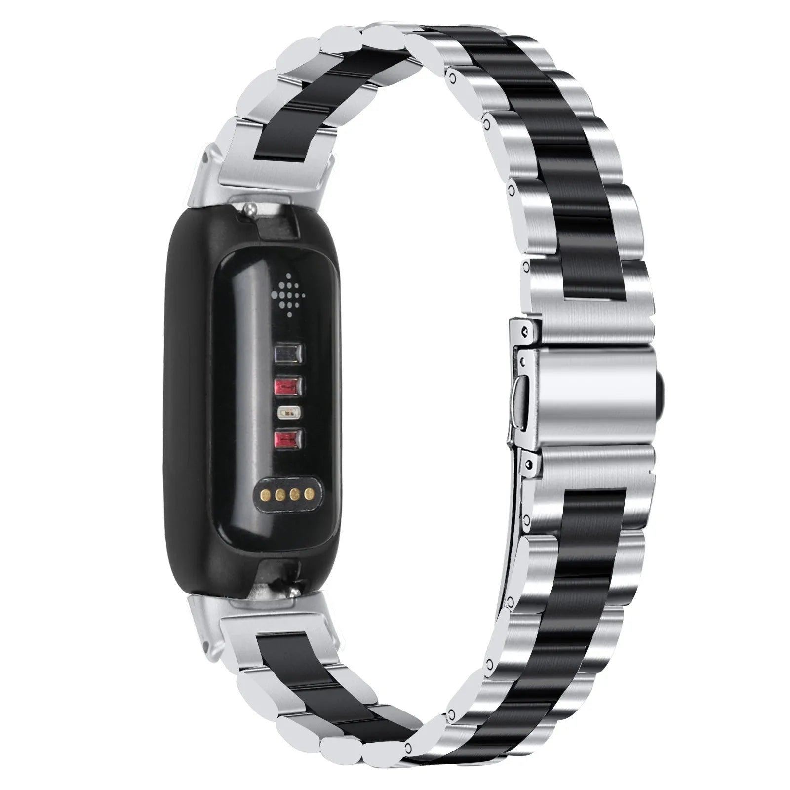 Stainless steel fashion three-bead watch strap for Fitbit Inspire 3 in multiple colour options