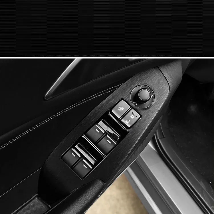 Unksera brand car interior decorative film sticker set for dashboard, centre console, and door handles.