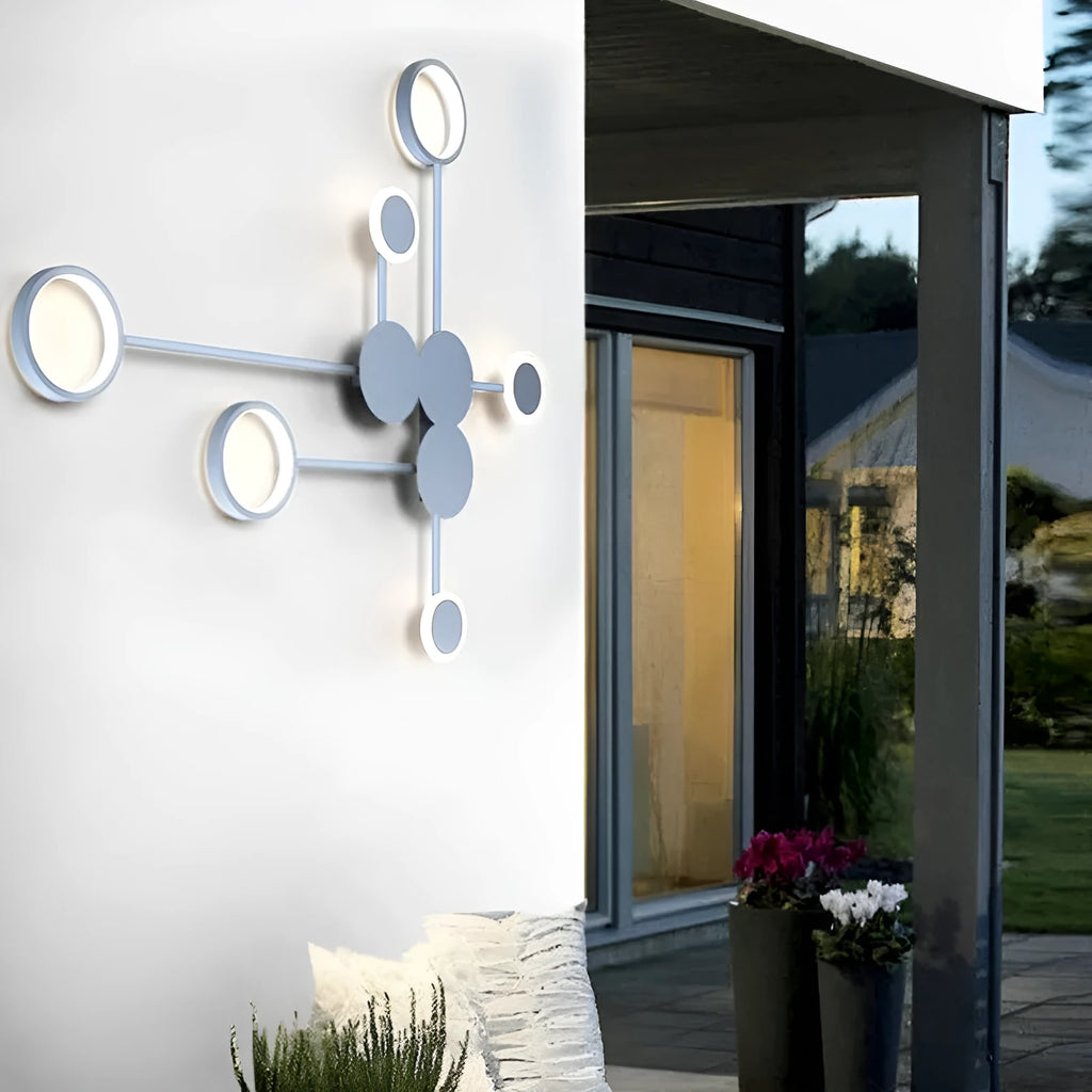 Contracted 6-head wall lamp in black finish, 54W, 96.5cm length, iron and acrylic