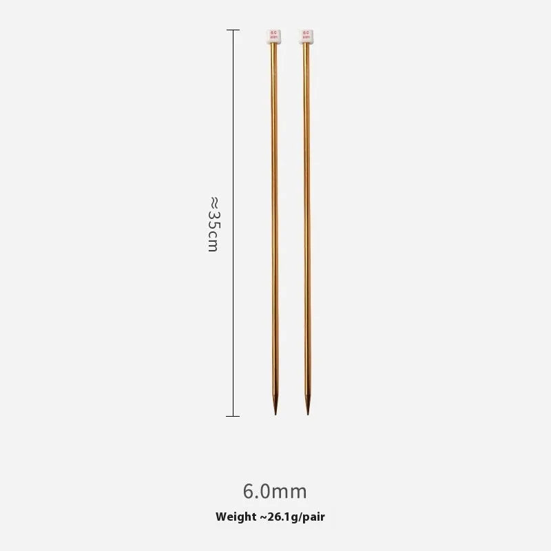 Lengthened crochet hook set showing multiple sizes from 2.0mm to 10.0mm, each with a protective cap.