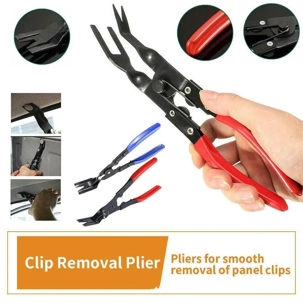 Blue forged steel automotive disassembly pliers with 235mm length for door panel removal