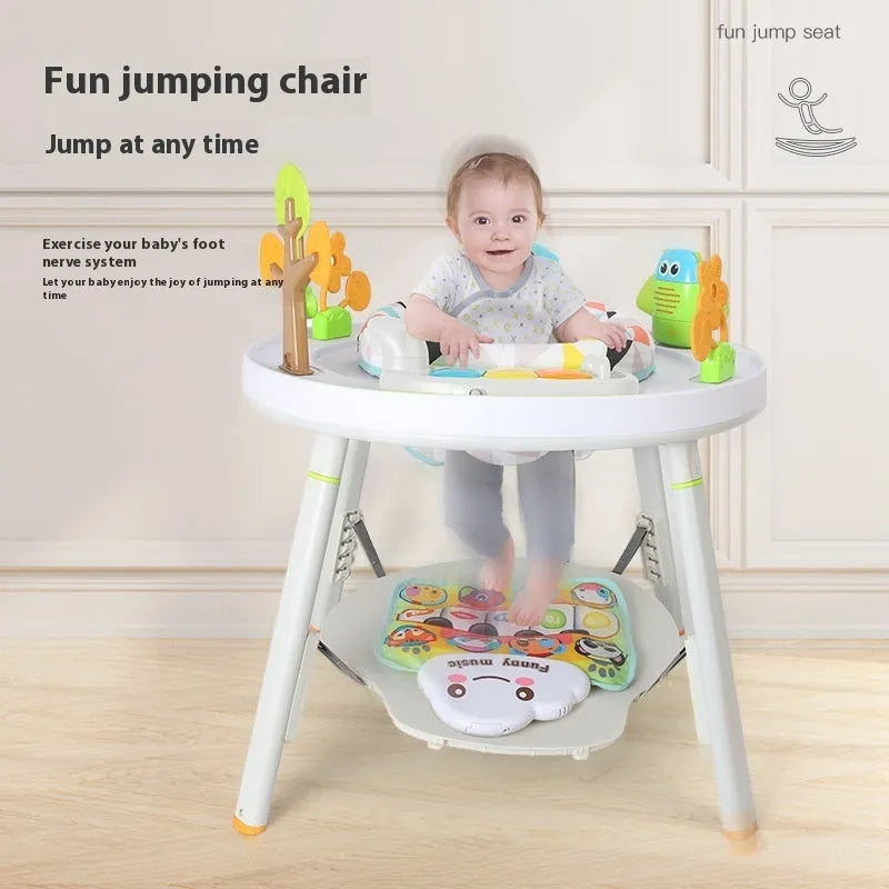 Baby jumping chair with three-in-one function in duck design with optional music cushion