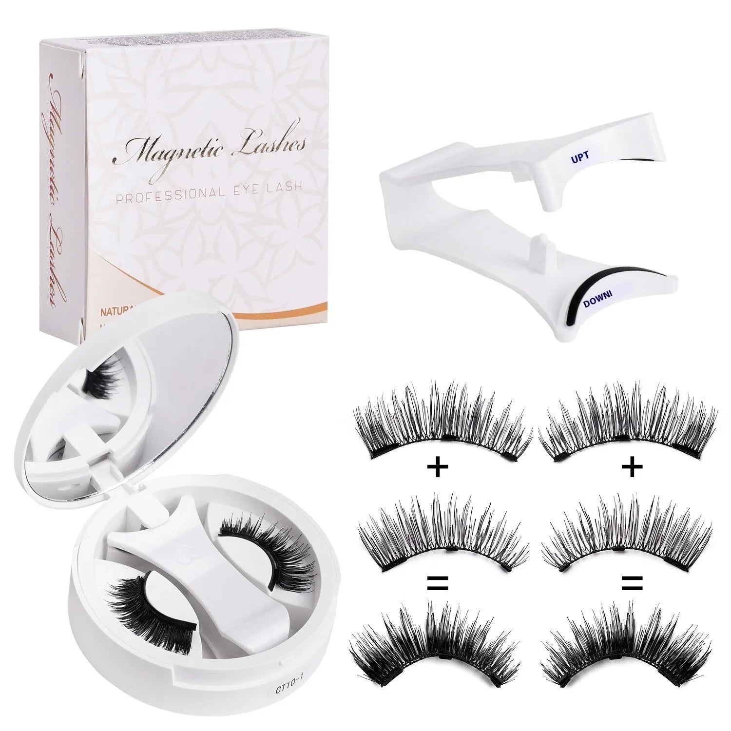 Portable magnetic false eyelashes with integrated soap holder in chemical fibre construction
