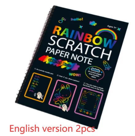 Children's large scratch art paper and scraper tool for DIY colourful painting crafts