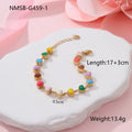 Women's heart-shaped stainless steel bracelet with electroplated gold or steel finish