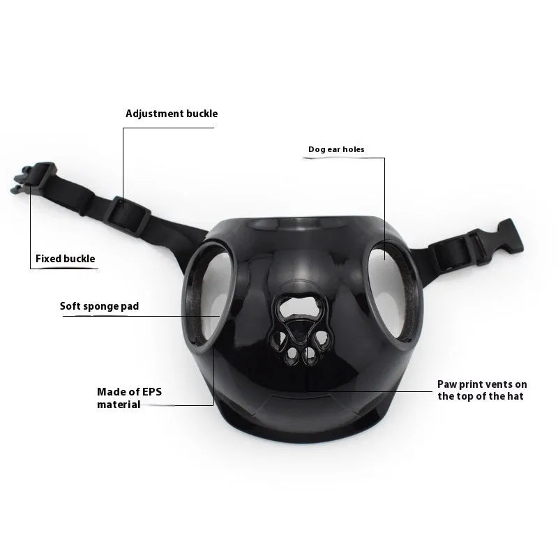 Plastic cycling helmet for small and medium dogs in black, white or pink
