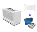 Three Hummingbird Portable mini-ITX desktop computer chassis in titanium grey and white finishes.