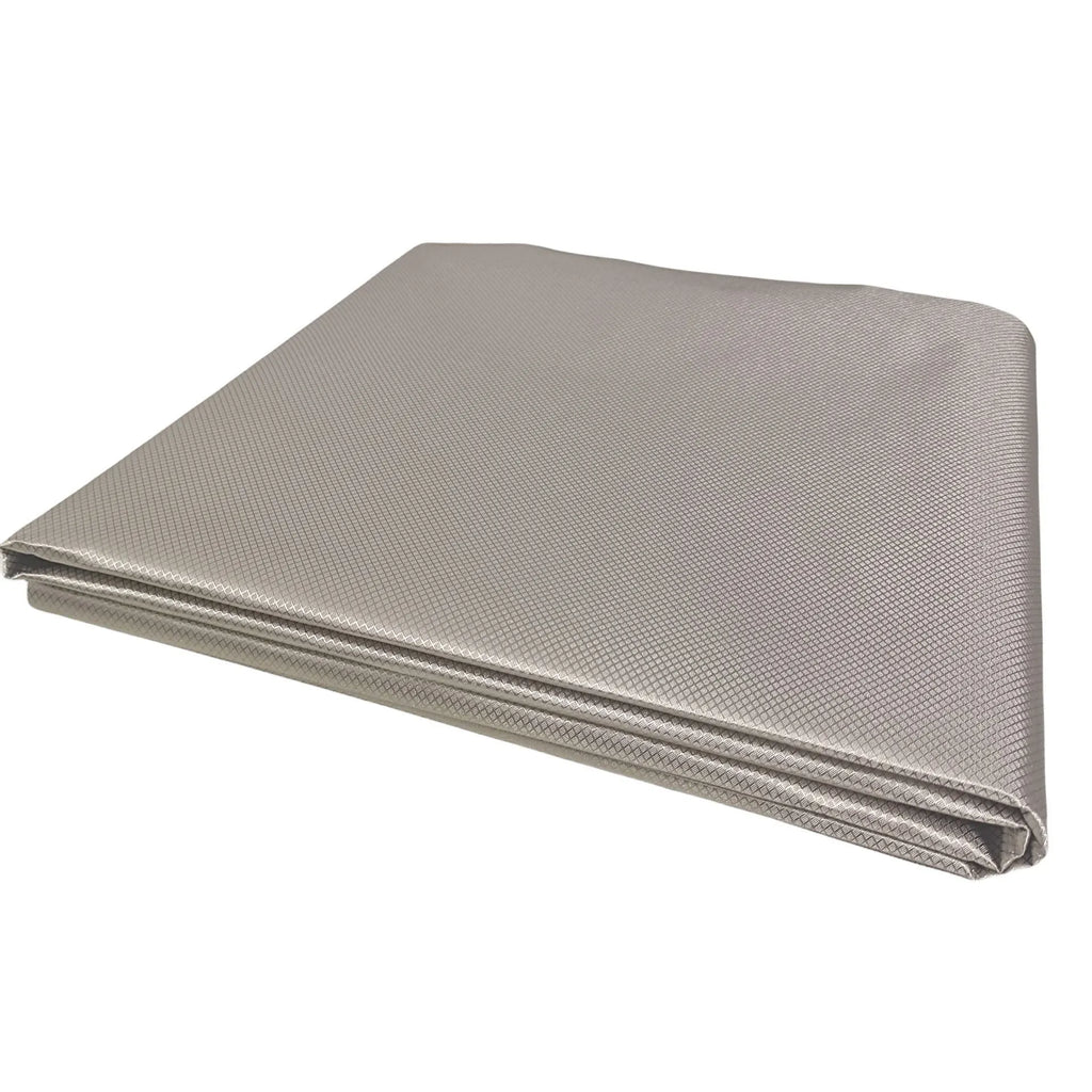 Grey diamond lattice radiation shielding fabric roll with copper-nickel composition for RF protection