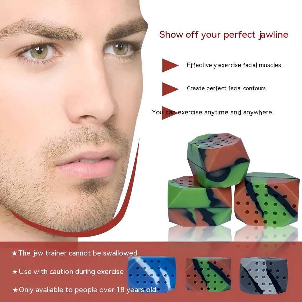 Camouflage patterned silicone facial exercise balls for masseter muscle training and jaw tightening