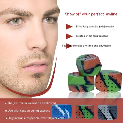Camouflage patterned silicone facial exercise balls for masseter muscle training and jaw tightening