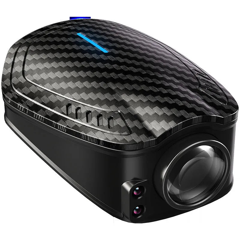Carbon fiber pattern black car courtesy lamp with infrared induction and wireless design