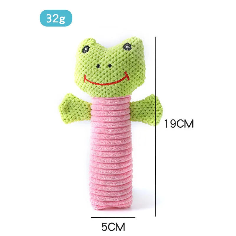 19cm long plush stuffed animal dog squeaky chew toy for dental cleaning