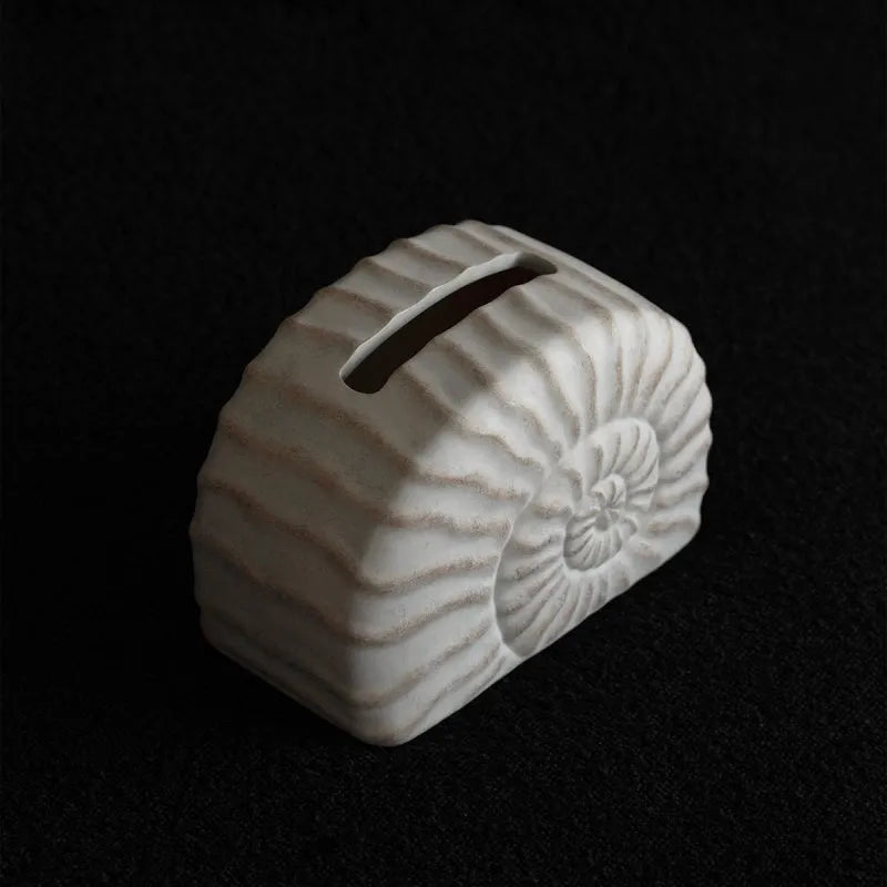 Resin conch tissue box decoration in modern simplicity style for home organising