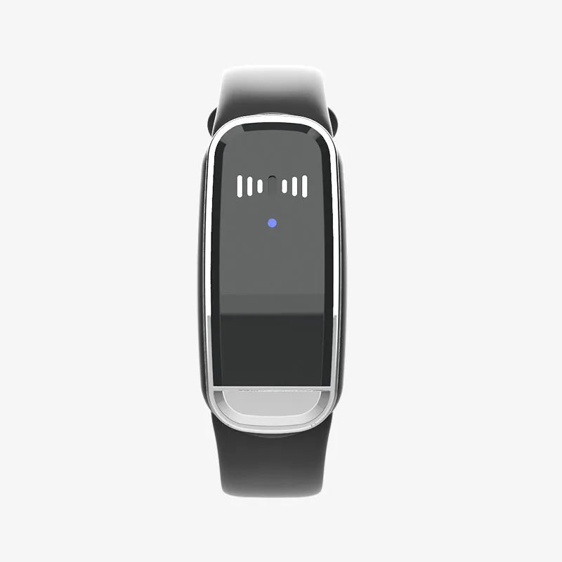 Black and white ultrasonic mosquito repellent bracelet for pregnancy and baby protection with USB charging cable