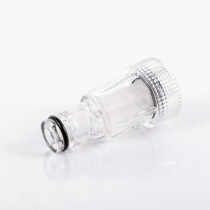 Transparent plastic inlet joint with filter screen for Karcher pressure washers K2-K7 series