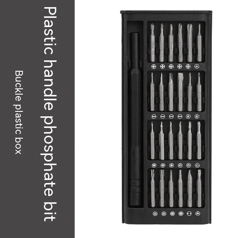 24-in-1 precision magnetic screwdriver set with aluminium and plastic handles for electronics repair.