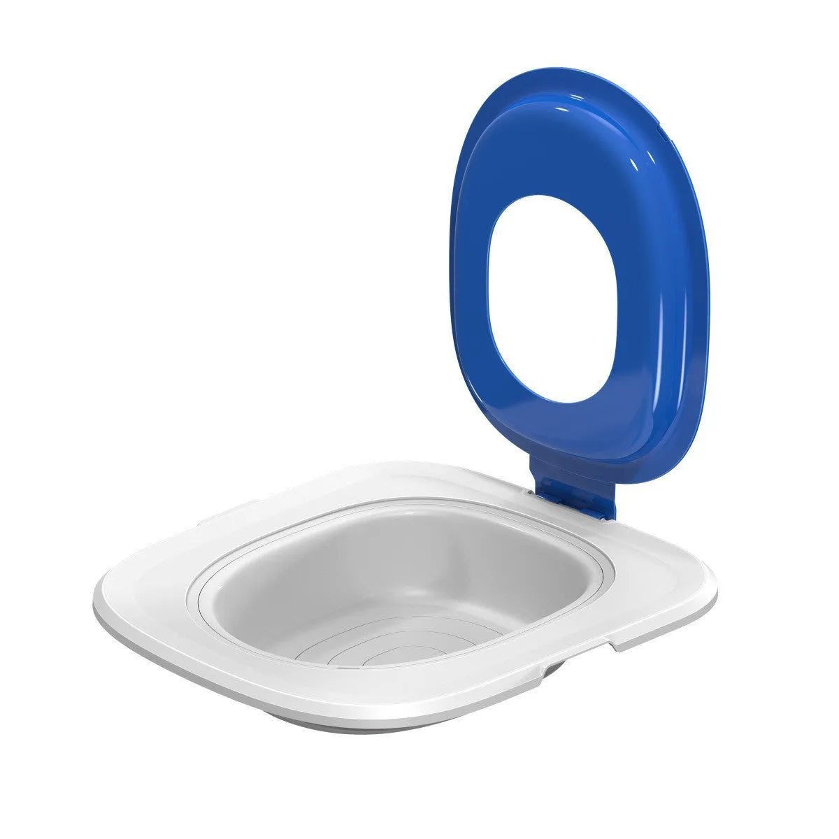 Fifth generation cat toilet trainer with removable tray in blue, grey and green colour options