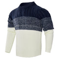 Men's knitted long-sleeved pullover sweater on a hanger, available in multiple sizes and styles.