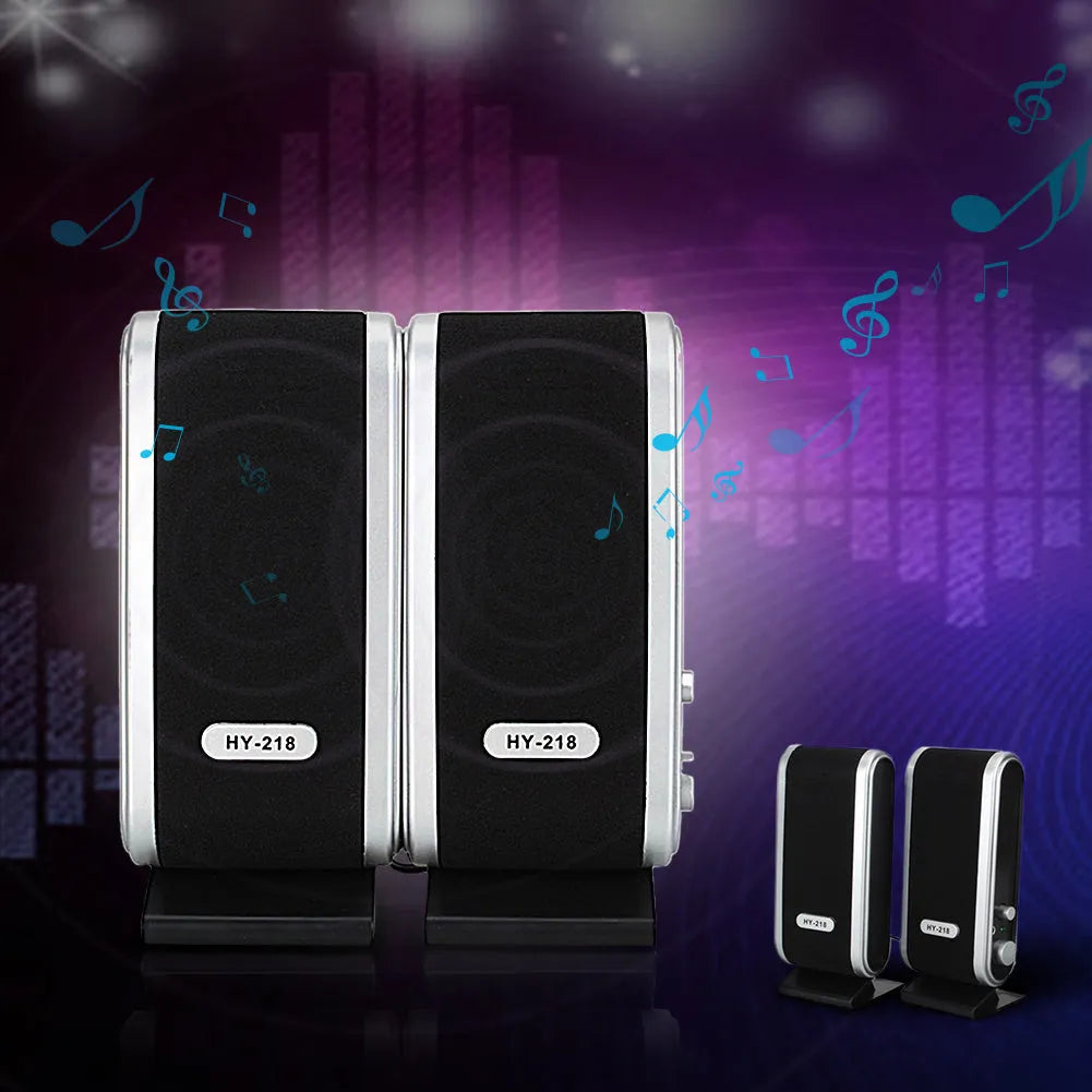 Black mini USB notebook speaker for computer audio enhancement with dual 3W output