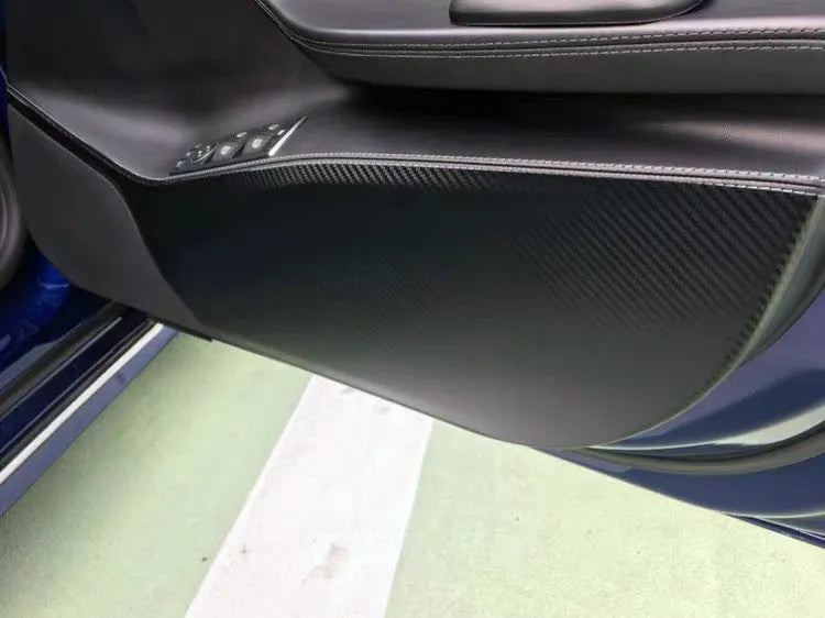 Carbon fibre protective film kit for Tesla Model S door interior control panels