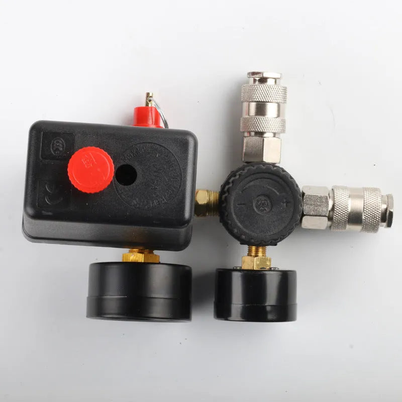 European air compressor pressure regulating valve with switch and connections for 220V/380V systems
