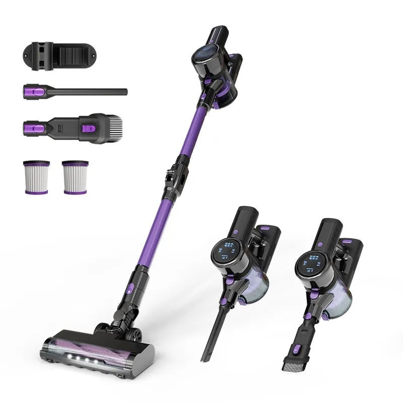 Brushless large suction foldable handheld vacuum cleaner 250W black and purple standard