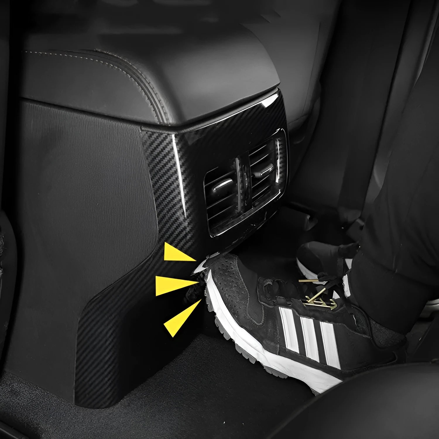 Pair of ABS carbon fibre steering wheel frames with adhesive backing for non-destructive installation