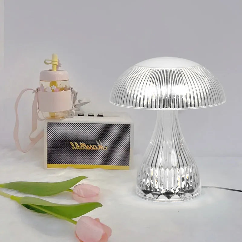 USB rechargeable table lamp with three colour modes and 20x16cm acrylic body