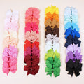 Colourful 3 inch grosgrain ribbon hair bows with alligator clips for toddler hair accessories