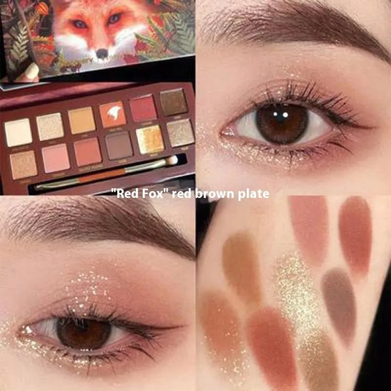 Explorer twelve-colour animal eyeshadow palette showing twelve different colour pans