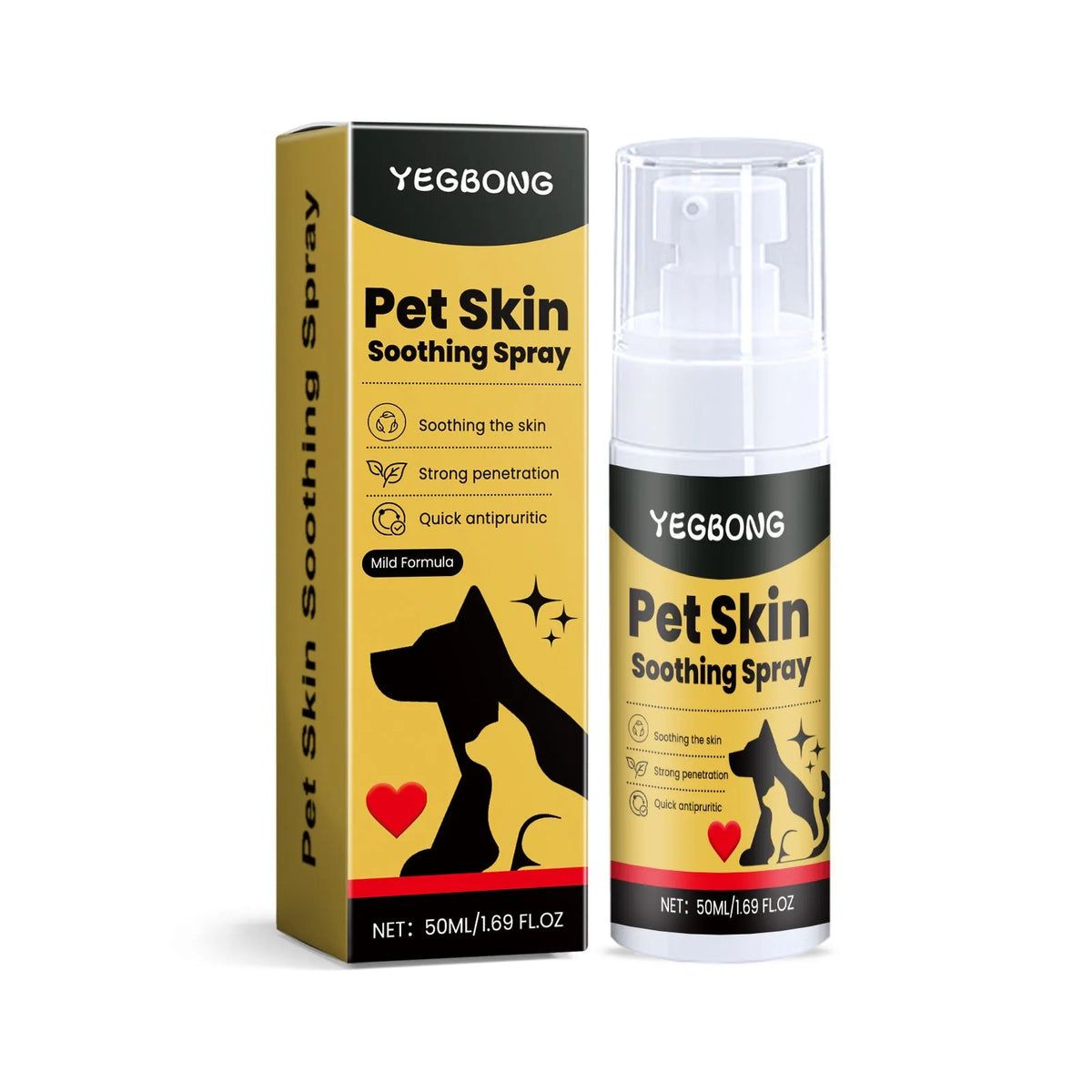 50ml pet skin care spray bottle for dogs and cats with tea tree oil, lavender oil, and silver ion