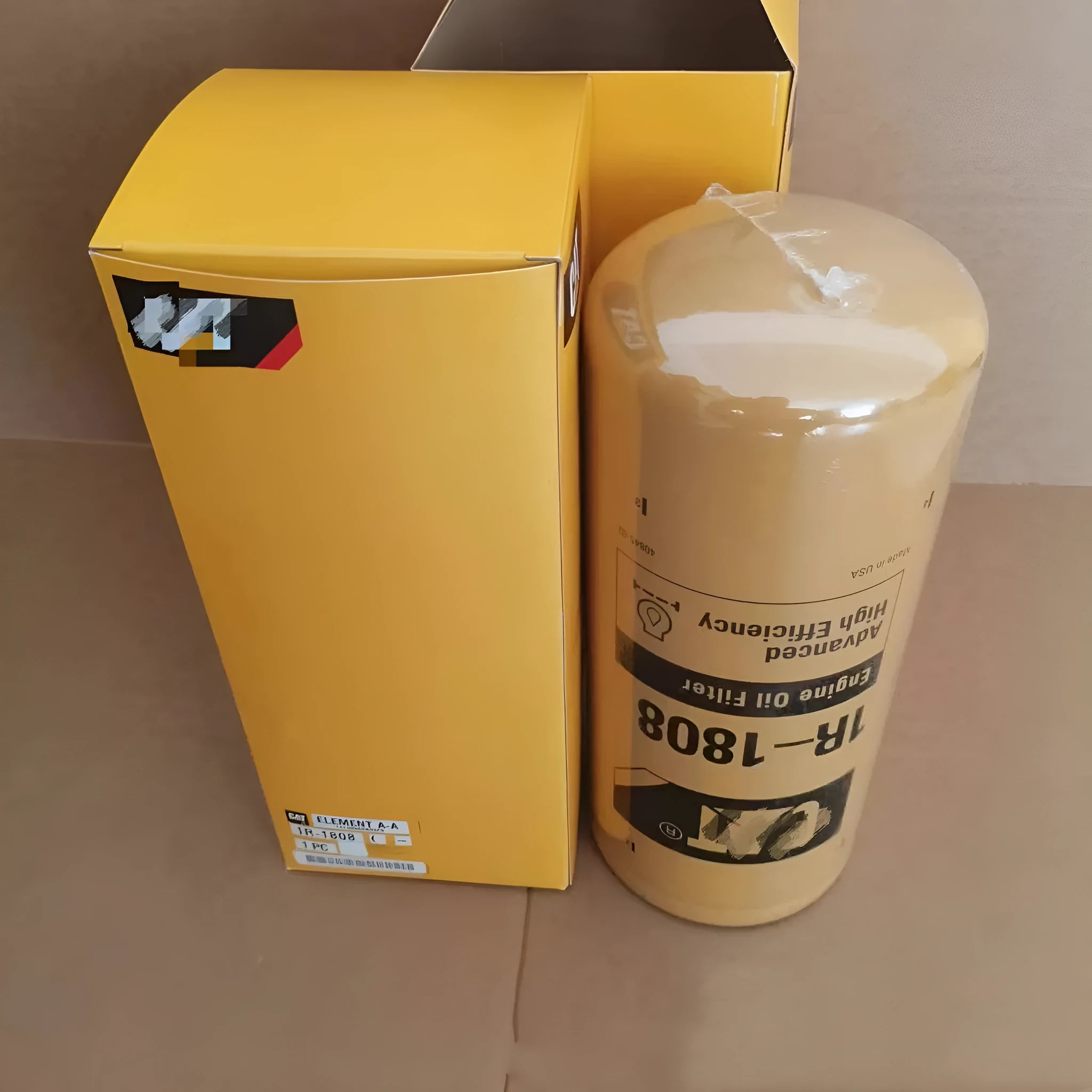 Carter 1R-1808 metal oil filter element for excavator hydraulic systems with folding filter design