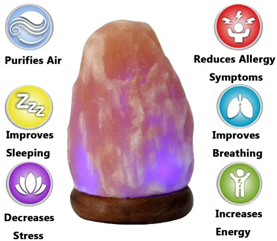 Crystal salt USB LED night lamp in pink or white with colourful colour changing or warm light, 660 * 100mm