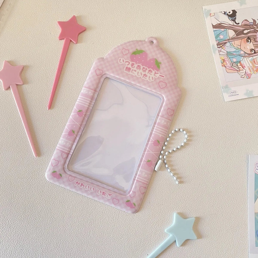 PVC cartoon card holder pendant with transparent sleeve for meal cards or IDs