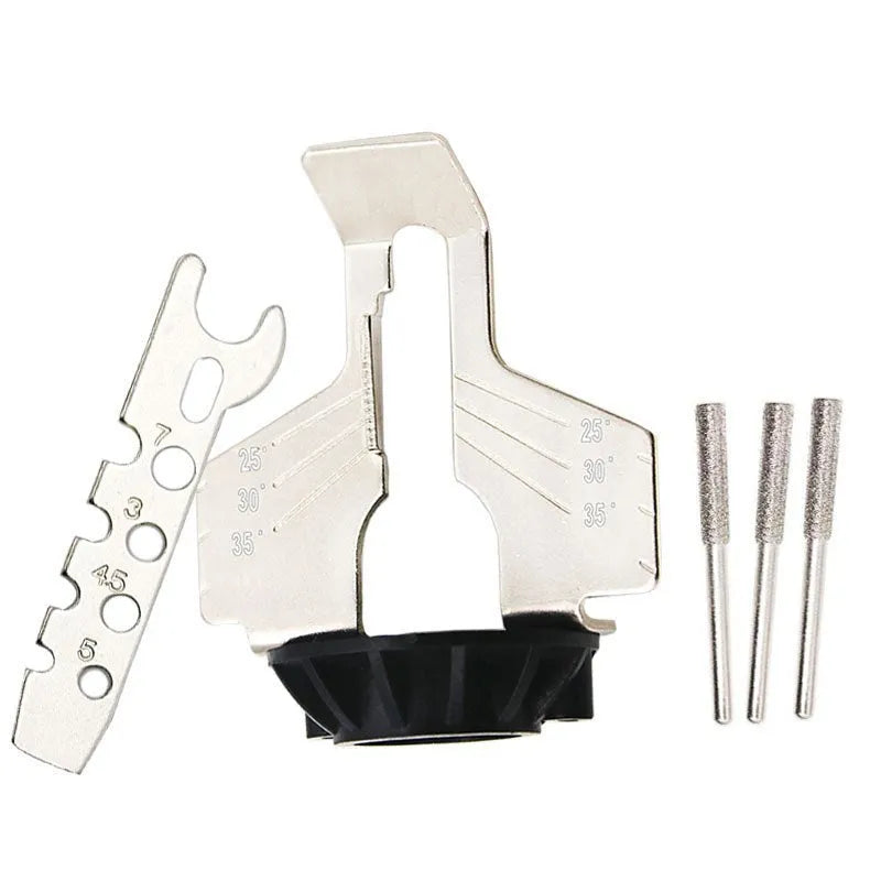 Silver aluminium mini electric chain grinding machine accessory with saw blade