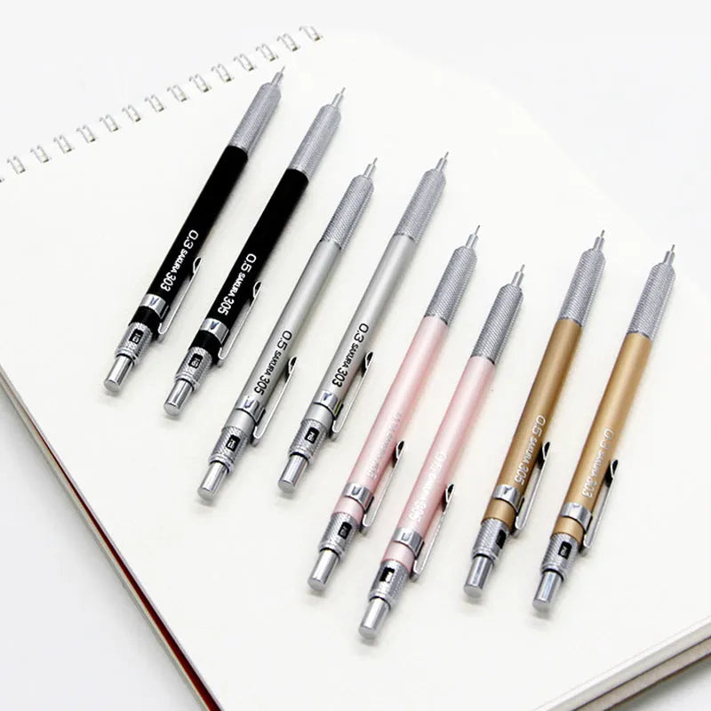 Japanese cherry design metal mechanical pencil in gold, silver, black or pink colour