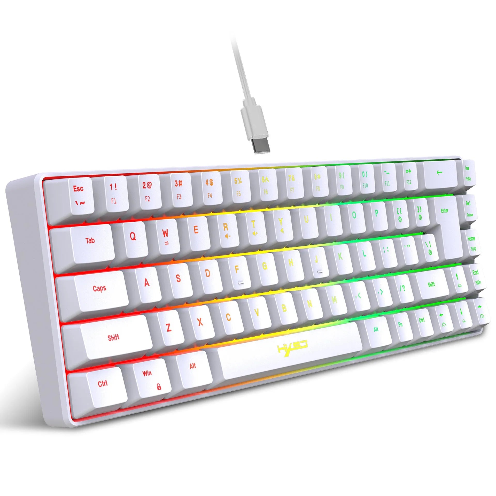 Mechanical feeling membrane gaming keyboard with 68 keys, ABS plastic, wired USB cable, black colour
