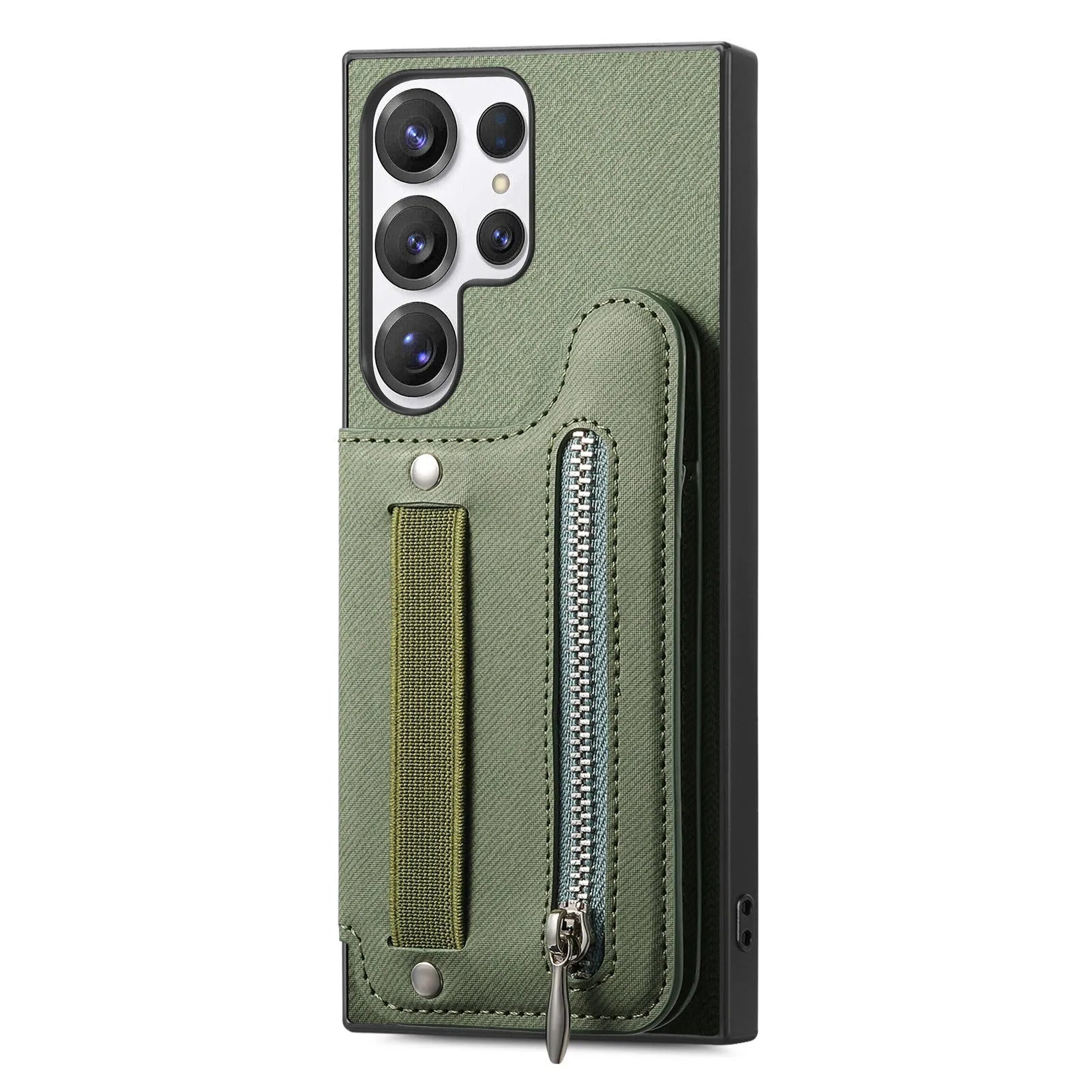 Multifunctional blue leather wristband wallet card holder phone case with kickstand for Samsung