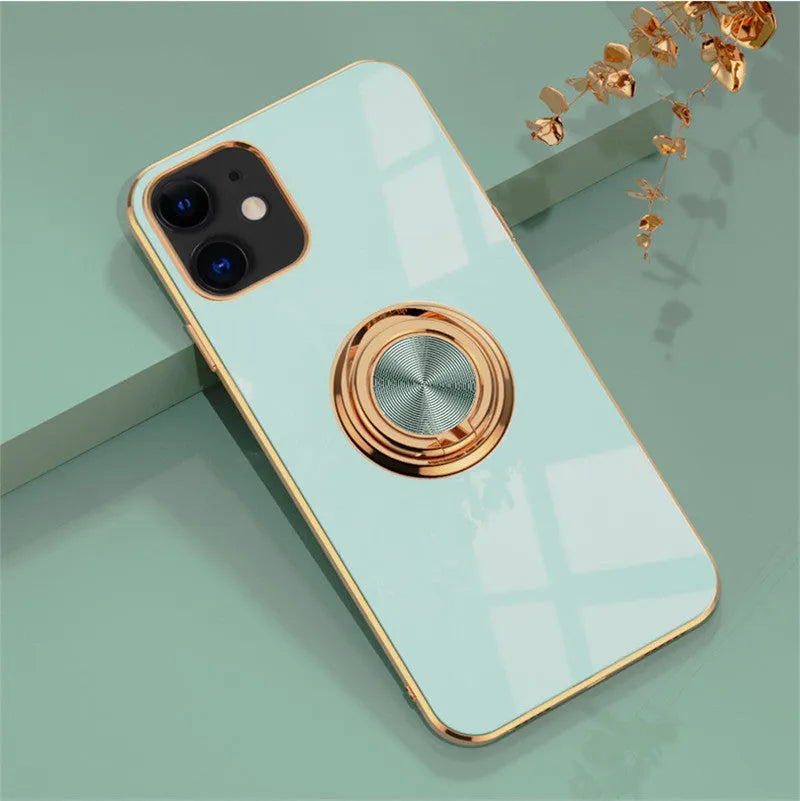 Flexible TPU silicone phone case for iPhone on a table, shown in milk tea colour.