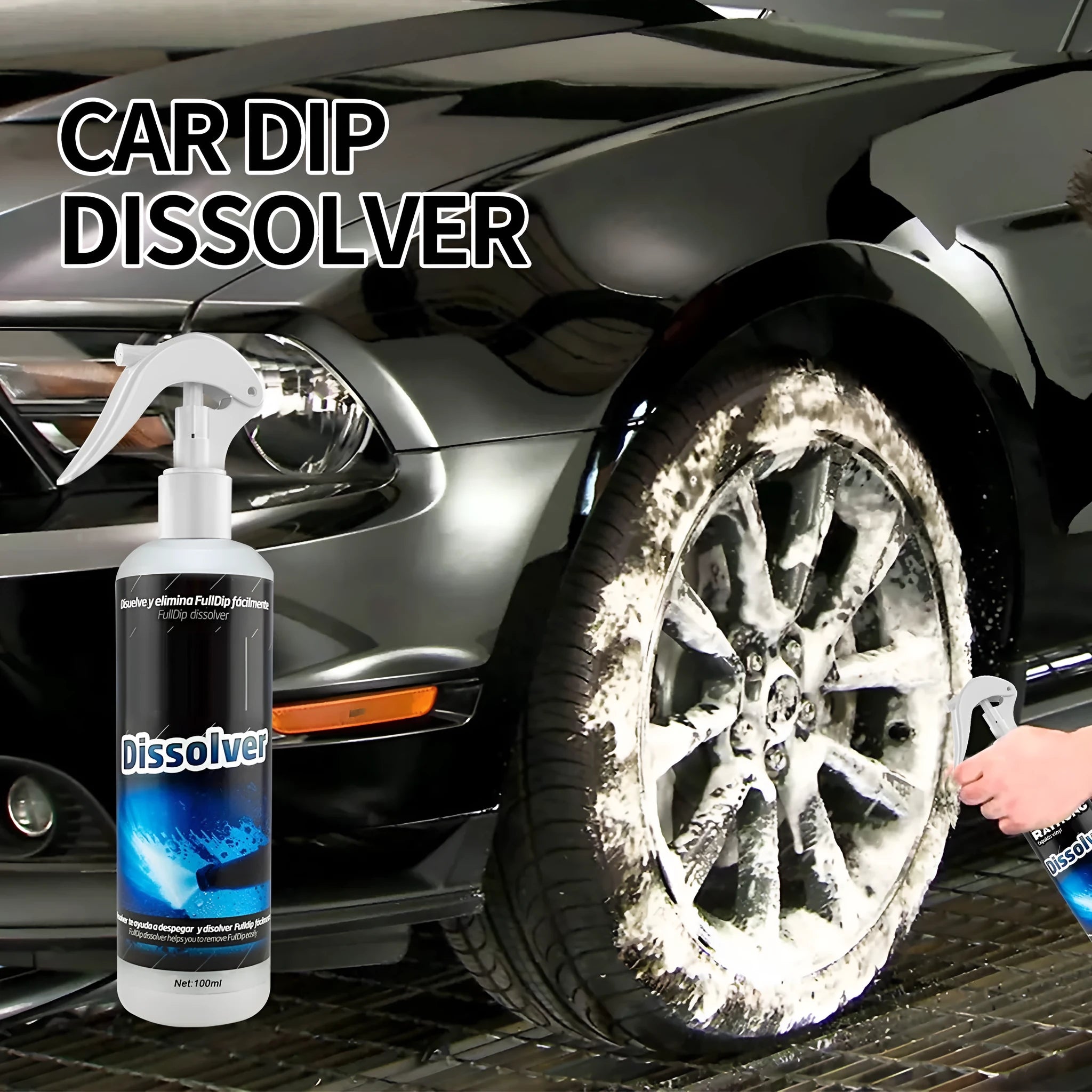 100ml bottle of car foam cleaning agent for interior seat stain removal