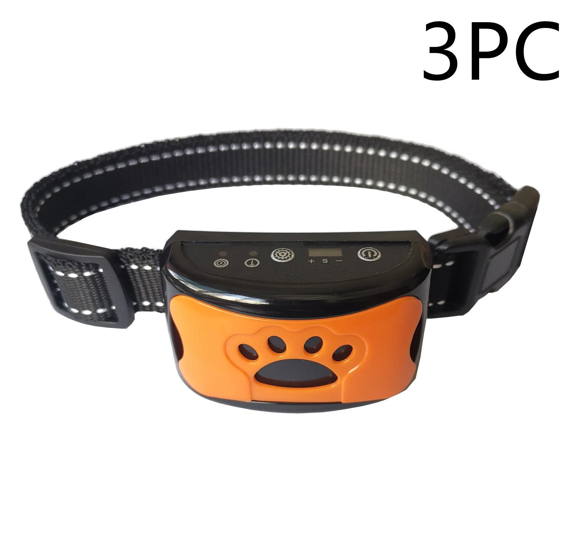 Waterproof rechargeable dog training collar with remote control in black colour