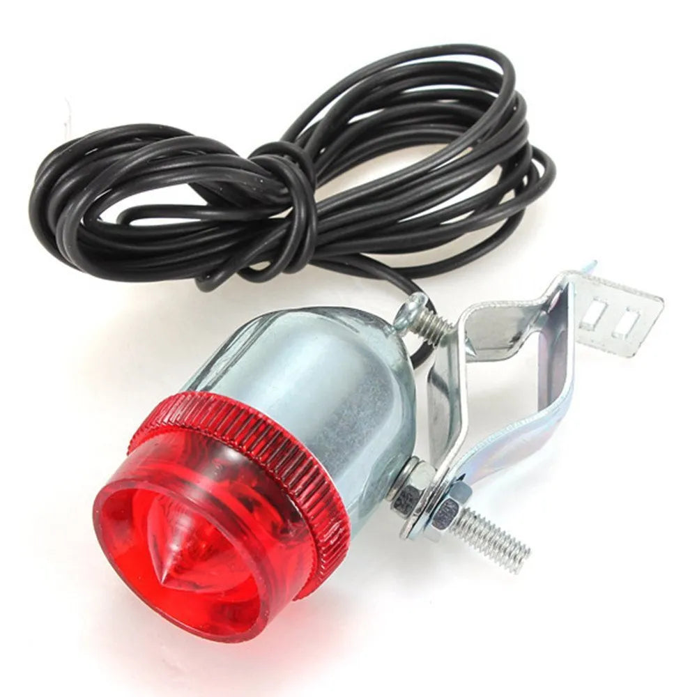 Silver bicycle dynamo-powered generator light with friction drive for front and rear lighting