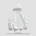 Lightweight hooded zip-up jacket for sun protection in Lycra spandex fabric.