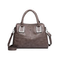 Women's square shoulder bag with phone compartment in camel colour