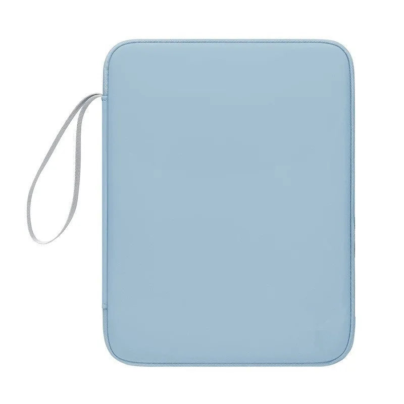 Imitation leather tablet protective case in black showing shockproof design for 10.9-inch or 12.9-inch tablets