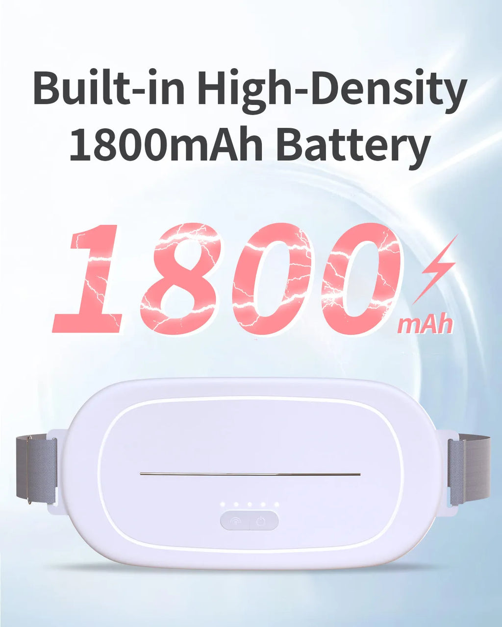 White uterine warming device with electric heating for menstrual comfort