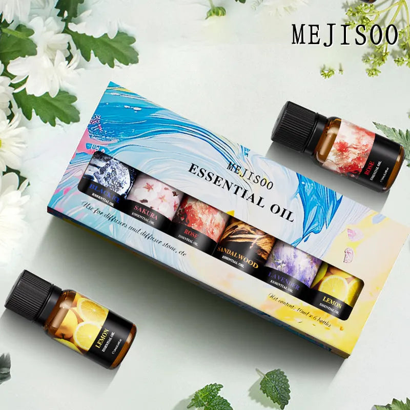 Water soluble aromatherapy essential oil set six or twelve bottles liquid fragrances for diffuser