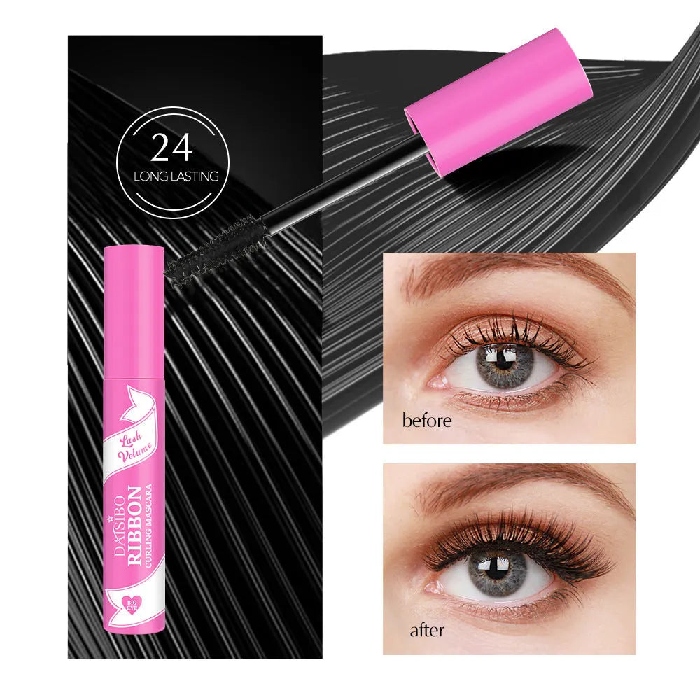 Pink long thick curling non-smudge mascara 10ml for neutral skin types