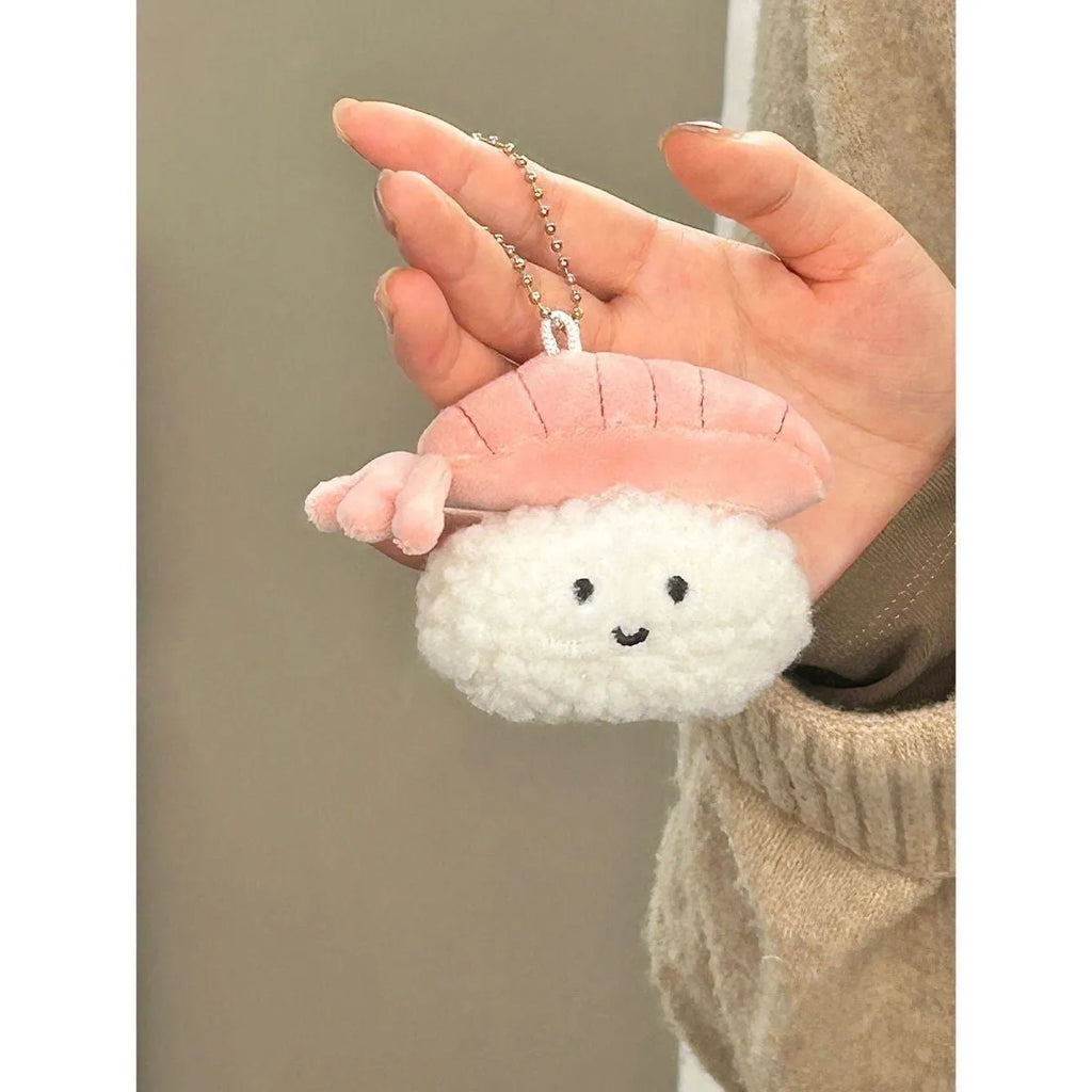 Plush pendant sweet shrimp sushi fish seed sauce design soft toy keychain charm