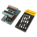 General mobile phone repair fixture with adjustable arms and a demolition crowbar tool on a white background.